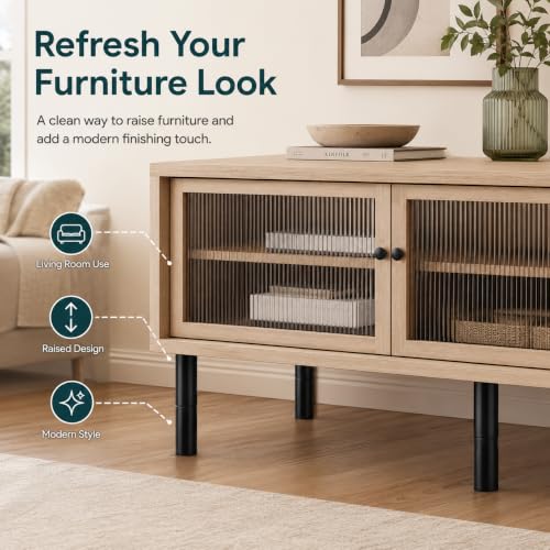 4 Pack Bed Support Legs - Adjustable Three-Section ABS Furniture Feet 8.7 Inch