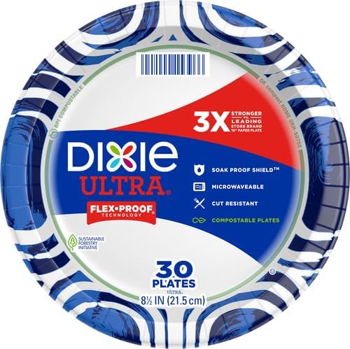 Dixie Ultra Disposable Paper Plates - 8.5 Inch Lunch & Dinner Size - 300 Count (10 Packs)