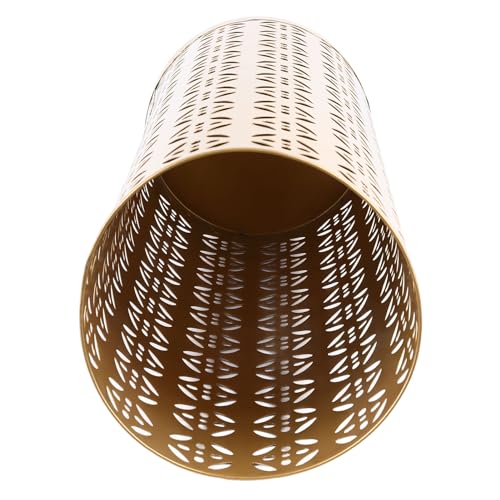 Gold Large Indoor Metal Umbrella Stand with Copper Pattern - Rust-Resistant Storage