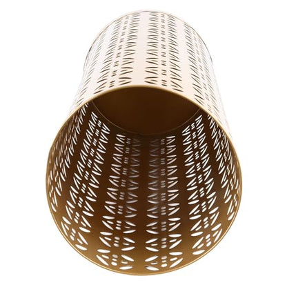 Gold Large Indoor Metal Umbrella Stand with Copper Pattern - Rust-Resistant Storage