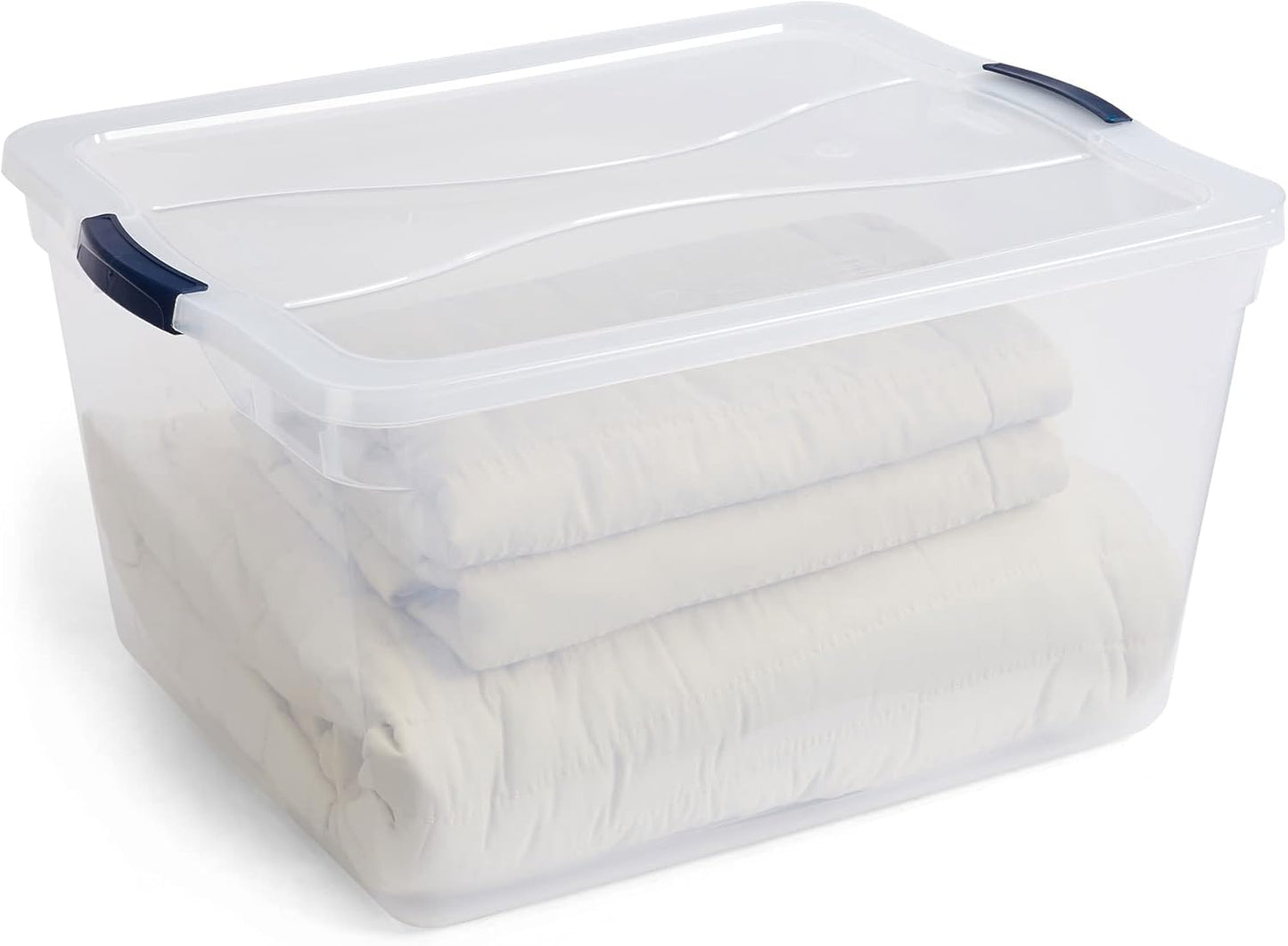 Rubbermaid Cleverstore 71 Qt Clear Storage Bins - Stackable, BPA-Free, 4-Pack | Made in USA