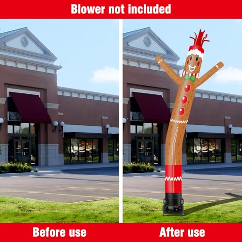 20FT Tall Gingerbread Man Inflatable Tube Man - Wacky Wavy Dancing Guy for Outdoor Decoration Advertising - Variation: Gingerbread Man-20FT