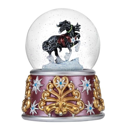 Musical Snow Globe with Horse & Jingle Bells - Holiday Keepsake