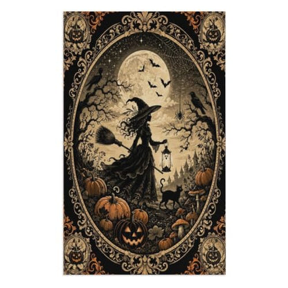 Halloween Witch Moonlight Pumpkin Oversized Beach Towel 51x31 Inch - Soft Quick Dry Bath & Pool Towel - Travel Gym Use