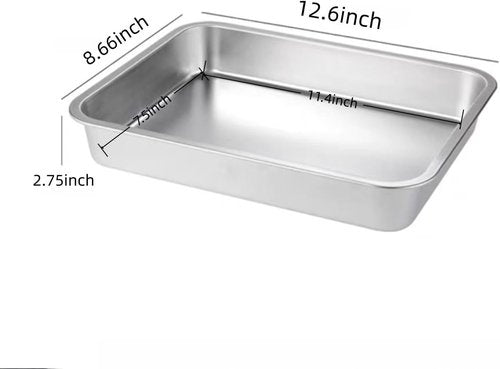 Lasagna Pan Set by [Brand Name] - Deep Stainless Steel Baking Pans | 12.6-Inch Oven-Safe Cookware