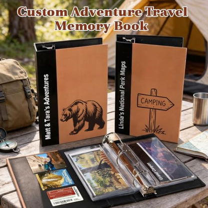 Personalized National Park Map Binder with Custom Icons & PVC Sleeves