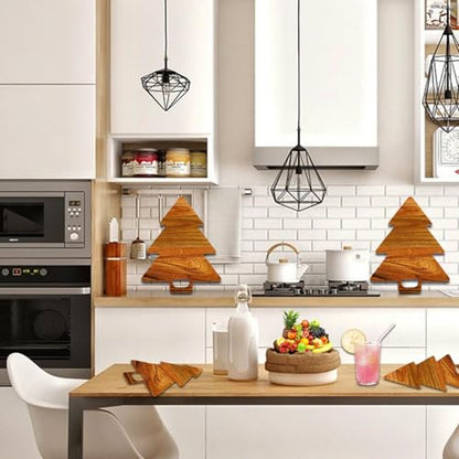 Christmas Tree Shaped Cutting Board - Wooden Kitchen Utensil & Serving Platter
