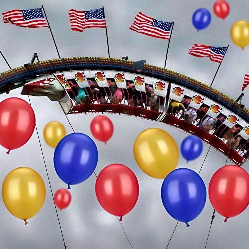 TecUnite 100 Pcs Colorful Latex Balloons - 13 Inch Red, Blue & Yellow for Graduation, Weddings & Parties
