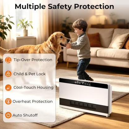 18.9-Inch Wall-Mounted & Freestanding Electric Space Heater for Indoor Use