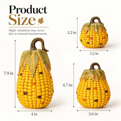Fall Pumpkin Decor Set - 3 Pieces for Autumn Home & Holiday Display