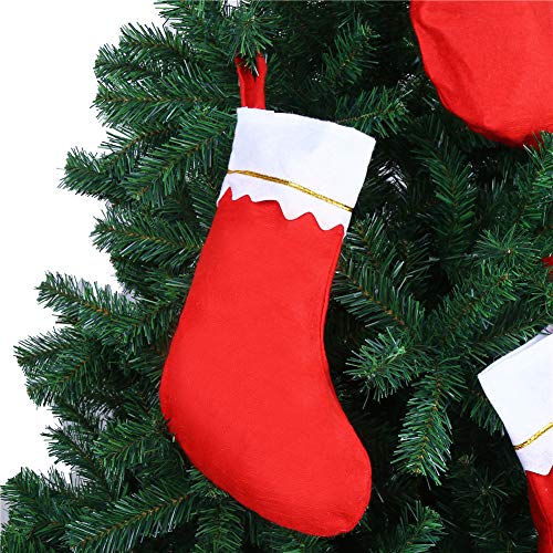 CCINEE 12-Pack Red Felt Christmas Stockings 15-Inch with 7-Inch Opening