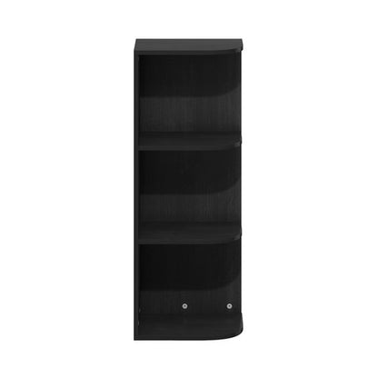 Furinno PASIR Book Shelf, 3-Tier Corner Bookshelf with Open Shelf, Standing Bookcase, 9.3 x 12 x 31.5 for Organization and Storage, for Living Room, Bedroom, Home Office, Blackwood