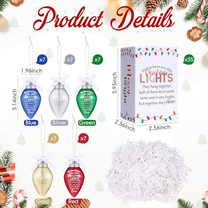 35-Piece Christmas Light Bulb Ornament Gift Set for Coworkers - Holiday Decor