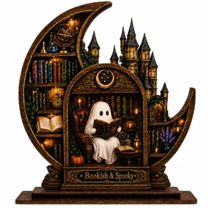 Halloween Bookish Ghost Decor - Castle Variation for Bookshelf & Library Scene