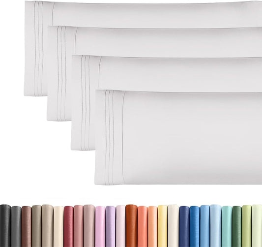 Skiennix Body Pillowcases Set of 4 | Soft & Breathable 20x54 Long Pillow Covers - Fade-Free & Machine Washable - French Grey