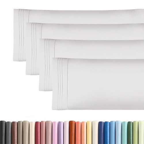 Body Pillowcases Set of 4-20x54 Long Body Pillow Case - Soft Body Pillow Cover for Sleeping & Side Sleepers - Comfy, Breathable & Fade Free - Machine Washable w/Envelope Enclosure - (French Grey)