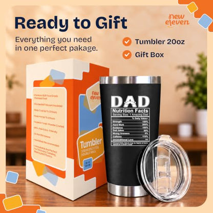 20 Oz Dad Tumbler Black - Father's Day Gift for Dad from Kids - Dad Nutrition Variation