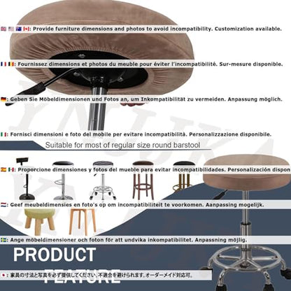 22-24 Inch Round Bar Stool Cover Seat Protector for Chairs, Washable, Easy to Install (Variation of THIS listing)