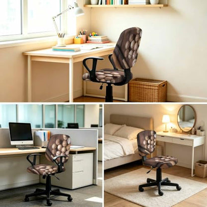 Stretchable Office Chair Cover Set 2 Pieces - Farmhouse Retro Sport Brown