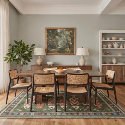 Fish Pattern Washable Area Rug - Non-Slip Boho Style Indoor Mat
