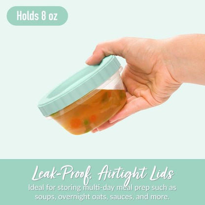 Bentgo Prep - 20-Piece Leak-Proof Deli Containers Set | 8 fl oz, Reusable, BPA-Free, Microwave & Dishwasher Safe (Honeydew)