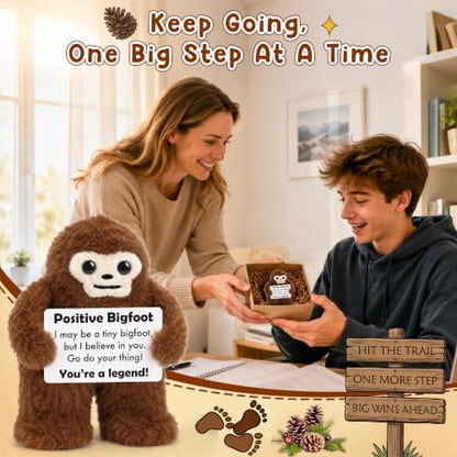 Positive Bigfoot Crochet Gift for Men - Birthday Encouragement Keepsake - Handmade Support Decor