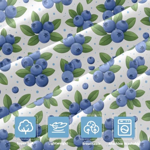 Queen Size Blueberries Pattern Air Mattress Sheet with Zipper - Soft & Deep Pocket