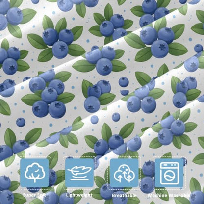 Queen Size Blueberries Pattern Air Mattress Sheet with Zipper - Soft & Deep Pocket