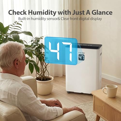 34 Pint Dehumidifier for 2500 Sq.Ft with Drain Hose - Cream Ivory