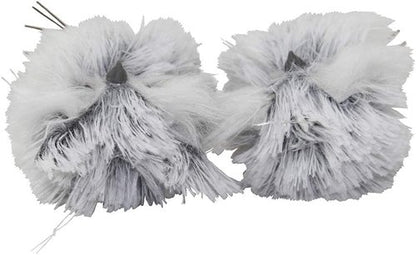 Kurt Adler 5-Inch Furry Gray Owl Figurines - Charming Set of 2 for Home Decor