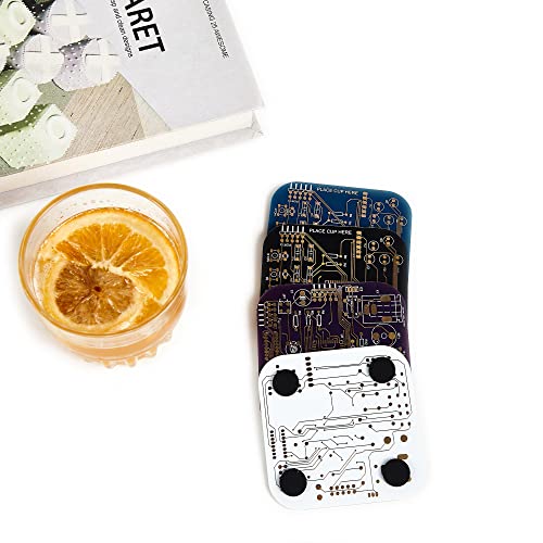 7 Colors Circuit Board Drink Coasters Set - Geek Nerd Engineer Gift