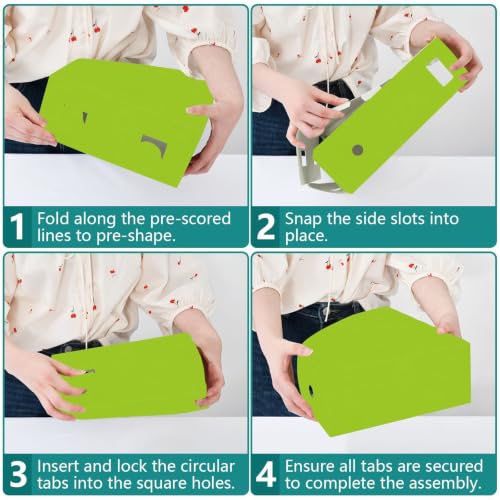 STAYTOP Lime Green Magazine File Holder 3 Pack Desk Organizer Storage for Documents