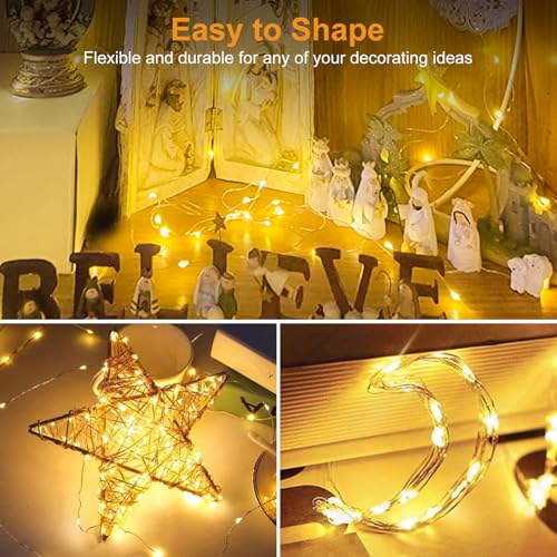 Warm White Fairy Lights Battery Operated 24 Pack with 3 Modes - Twinkle String Lights for Decor