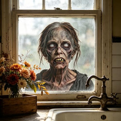Halloween Zombie Window Cling Sticker Set - Colorful 29 - Creepy Haunted House Decor