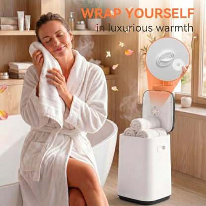 Large Capacity Bathroom Towel Warmer with LED Display 23L Hot Towel Warmer with Timer & Safety Lock