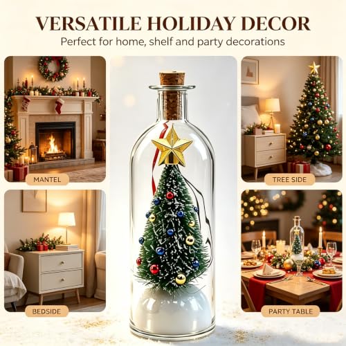 Recordable Christmas Tree Ornament with Snow Scene - Personal Message Bottle