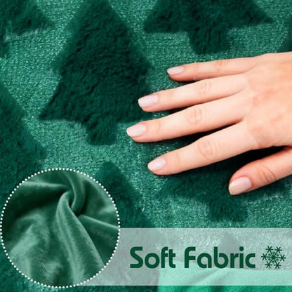 Christmas Tree Pillow Cover 18x18 Dark Green with Tree Design - Variation of Christmas-Green Tree