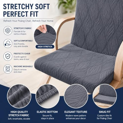 Stretch Cushion Cover for Poang Chair - Green, One Size