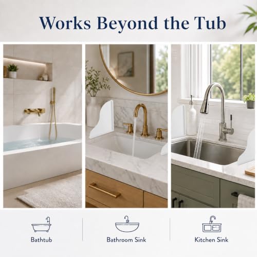 2 Pack Silicone Shower Splash Guard - Self Adhesive Corner Water Barrier