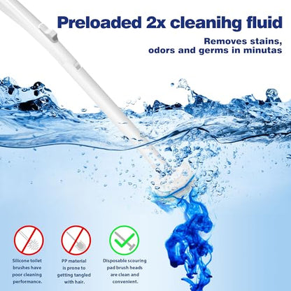 Disposable Toilet Brush Set with 60 Refills Wall Mount or Stand Bathroom Cleaning Kit