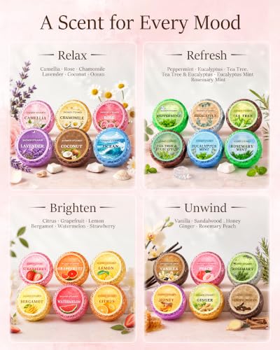 Pink Shower Steamers Advent Calendar 2026 for Relaxation - 24 Spa Gifts for Women