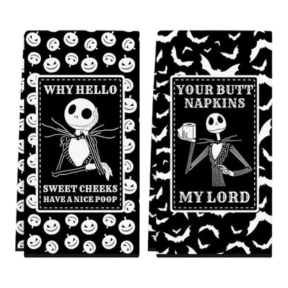 Cheroloven Halloween Poop Bathroom Hand Towels 2 Pack - Nightmare Christmas Kitchen Decor