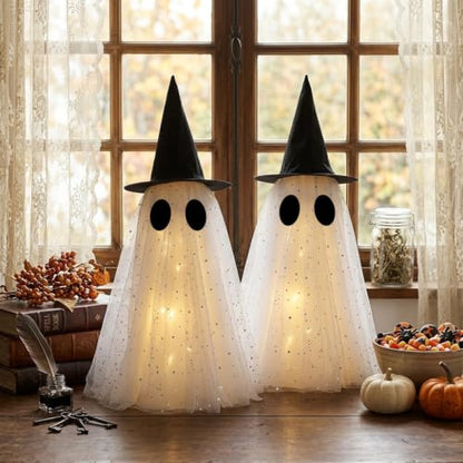 Halloween Ghost Decorations - Spooky Light-Up Ghosts for Indoor Halloween Decor 21.7 Inches