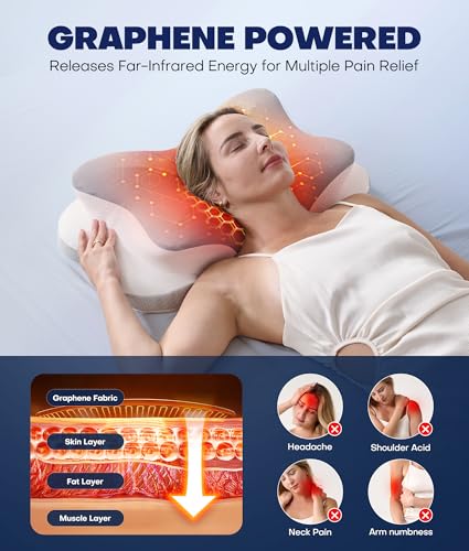 CloudCoz Mist Gray Cervical Neck Pillow with Graphene Support for Deep Sleep & Pain Relief