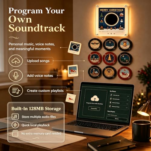 Jingle Vinyl Player Fridge Magnet Music Box Set-A
