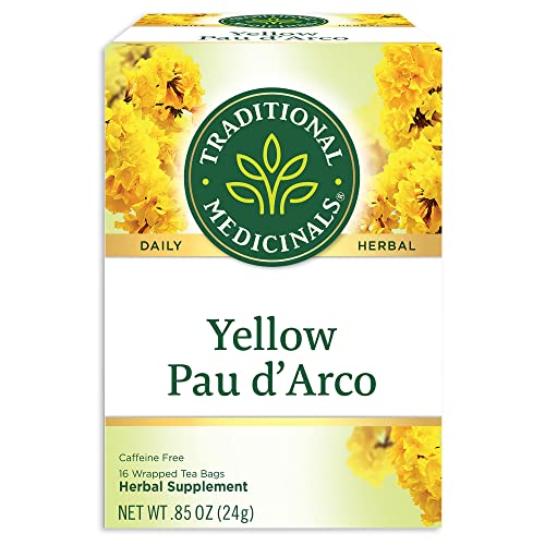 Traditional Medicinals Yellow Pau d’Arco Herbal Tea, Contributes to a Healthy You, (Pack of 2) - 32 Tea Bags Total