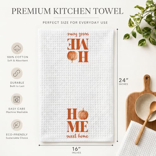 Fall Pumpkin Kitchen Towel Set - Decorative Hand Towels for Autumn Home Decor