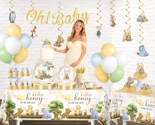 Classic Bear Baby Shower Decorations Set for 25 Guests - Gender-Neutral