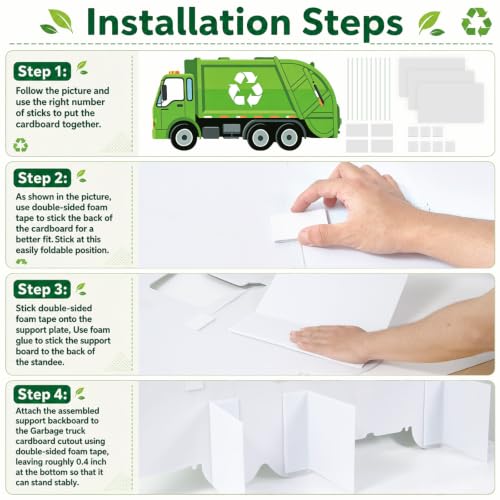 Garbage Truck Cardboard Cutout for Birthday & Events - 5.3Ft Decor