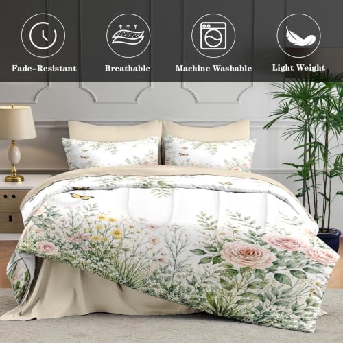 WeCozy Full Size Floral Wildflower Comforter Set - Soft & Cozy Bedding